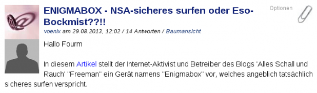 ENIGMABOX   NSA sicheres surfen oder Eso Bockmist